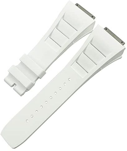 HKIDKK Ersatz-Uhrenarmband aus Gummi für Richard Mille RM035 011 055 030, 19 mm, Schwarz/Weiß/Rot, 19 mm, Achat