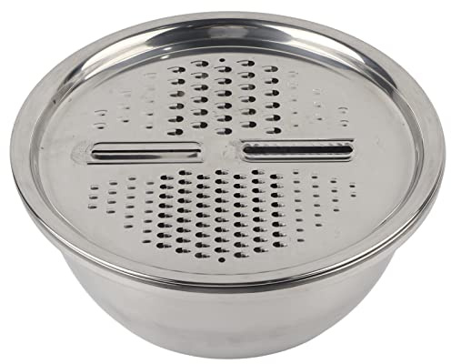 Grater Kitchen Set, Edelstahl Abflusskorb Gemüseschneider, Küchen Mehrzweck Gemüseschneider, Edelstahl Gemüseschneider mit Siebschale für Reissalatzubereiter