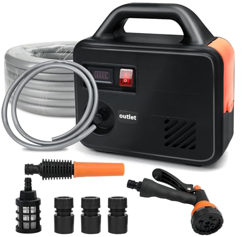 Tragbare selbstansaugende Pumpe für Makita 18V Li-Ion Akku, Akkubetriebene 18V Wasserpumpe (nur Werkzeug, keine Batterie), mit 20-Meter-Wasserauslassrohr, Bewässerungspistole,Hochdruck-Wasserpistole