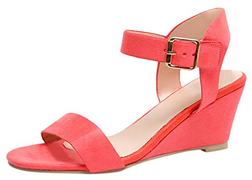 Women's Summer Shoes with Heel - Sandals Women's Summer Black Beach Sandals Platform Modern Elegant Summer Shoes with Fastening Summer Outdoor Peeptoe Sandals Leisure Beach Shoes, Red