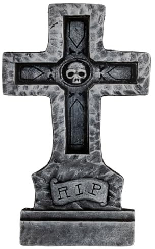 Horror-Shop Croce Funeraria con Teschio 60cm