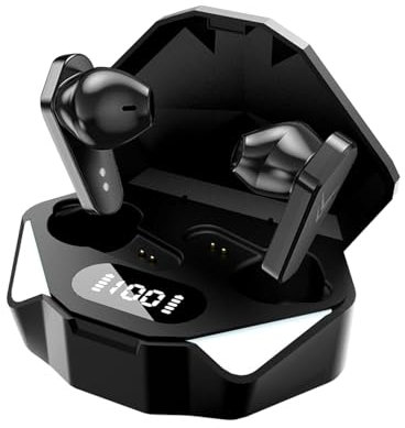 Écouteurs de jeu sans fil | Écouteurs à suppression active du bruit | Écouteurs sans fil au design ergonomique, deux modes de son surround et écouteurs de jeu à faible latence de 65 ms pour le temps