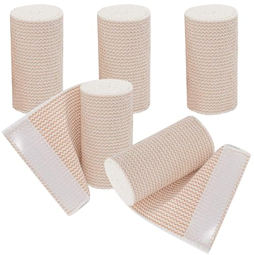 Elastische Bandage 5 Stück Kompressionsrolle Bandage Sportbandage Stützbandage Sportbinde Sportzubehör für Knöchelunterstützung, Arm-, Bein- oder Brustkorbverletzungen