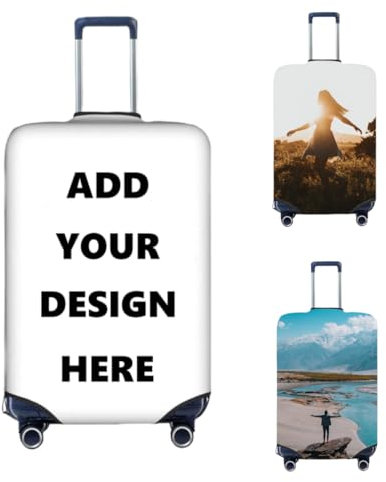 Personalisierte Kofferabdeckung Mit Foto Text Ihre Familie Reise Bild Name Benutzerdefinierte Reisezubehör Schutz Für Reisegepäck Schwarz (S 18-20in)
