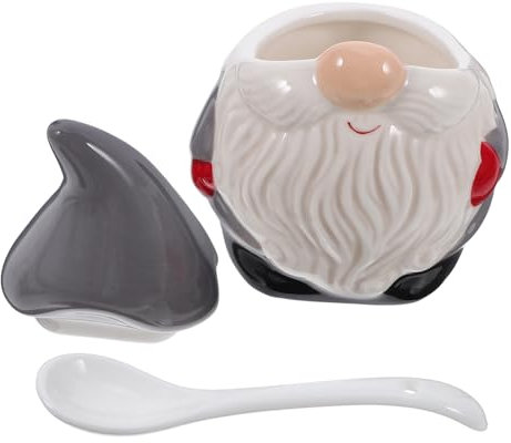 PHENOFICE 1pezzi Barattolo Di Spezie Ceramica Con Motivo Creativo Di Babbo Natale Contenitore Decorativo Per Cucina Natalizio Per Famiglia e Amici Design Antiscivolo Adatto Per Uso