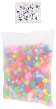Tofficu 1satz Bunte Pompons Für Projekte Mischfarben Handgemachte Puppenaugen Aufkleber Und Bastelmaterialien Für Spielzeug Für Eltern-aktivitäten