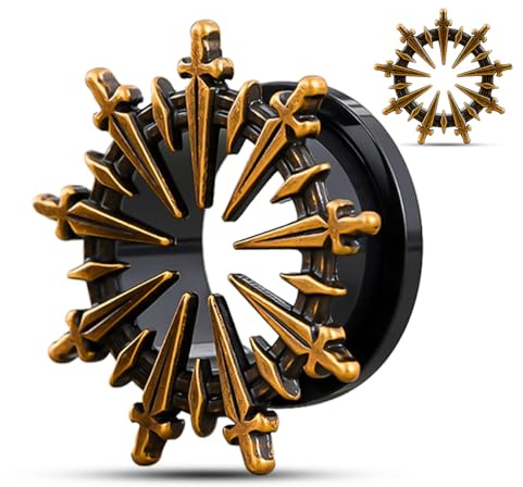 COEEAR Vis arrière épée cercle tunnel d'oreille et bouchons, jauges de chair pour boucles d'oreilles, 1 paire expandeur étireur de piercing, 1/2(12mm), Acier inoxydable, Grès