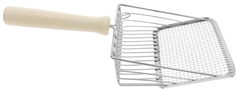 BESPORTBLE Stainless Steel Cat Litter Scoop Mesh Sifting Litter Box Non-stick Corner and Beach Use