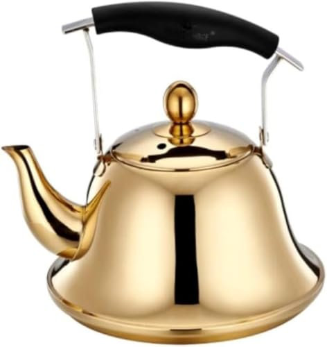 Infuser teapot,Tea Brewer,Stainless Steel Tea Kettle,Electric Tea Kettle, Kettle Stainless Steel Whistling Whistling Tea Pot for Various Stoves Tea Kettle -Titanium Gold||1.5L(Keywords Titanium Gold)