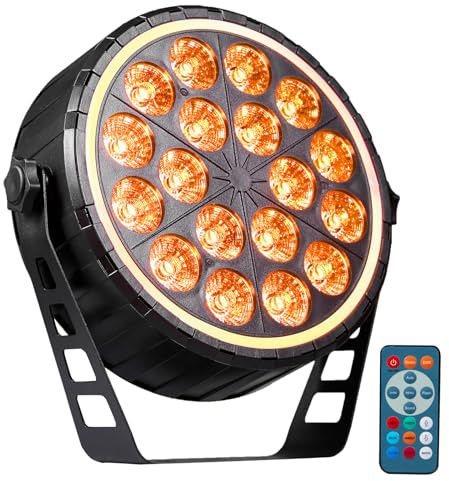 ZKYMZL Bühnenlichter LED Par Lights, 150W RGBW 4-in-1 LED Uplights Indoor für Weihnachten, Halloween, Party, Disco, Hochzeit – Fernbedienung & Klangaktivierung, DMX-Beleuchtung (1 Stück)