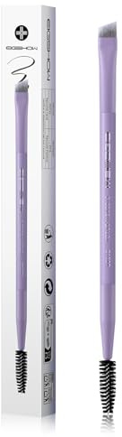 EIGSHOW Brosse À Sourcils Avec Poils À Ions Argentés, Pinceau À Sourcils Biseauté Double Extrémité Pour Définition Des Sourcils Et Eye-Liner, Brosse Vis Convient Pour Sourcils Et Cils (D108P)