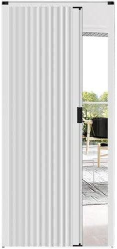 Akkordeon-Schranktüren, einziehbare Waben-Falttür für Schlafzimmer, Küche, WC und Speisekammer, unsichtbares Design, Weiß, passend für 76 x 203 cm Breite (152,4 x 203,2 cm)