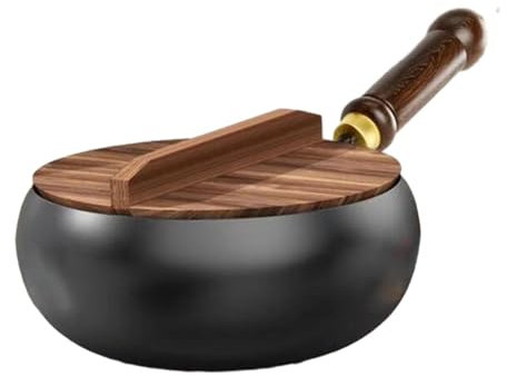 Amagogo Wok Antiadhésif, Poêle à Frire, Plaque à Induction, Wok de Cuisine Chinois à Fond Plat pour Hôtel, Camping, Restaurant, Cuisine à Domicile, Sans Couvercle, 20cm