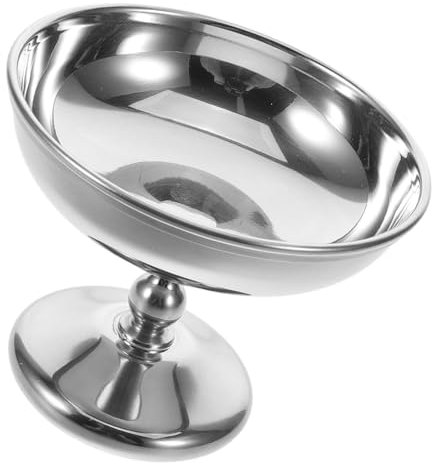 PAMINGONO Bol à Dessert Acier Inoxydable Pied Coupe à Glace Vintage pour Pudding Snacks Ustensile de Cuisine Élégant pour Servir Fruits Crèmes