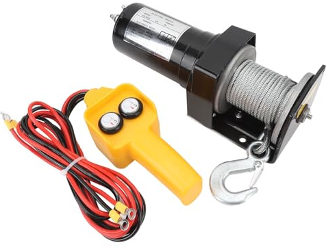 Asixxsix Tenue électrique 2000 LB, Treuil électrique DC12V, Câble en Acier Imperméable avec Télécommande Filaire pour TV UTV Truck SUV Towing Trailer Winch Hors Route
