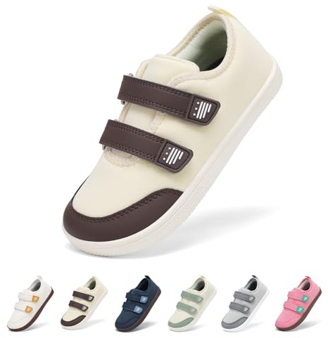 SAGUARO Bambini Scarpe Barefoot Bambina Bambino Sneakers Minimaliste Leggere Traspiranti Scarpe a Piedi Nudi Ragazzo Ragazza per Uso Quotidiano, Asilo e Parco Marrone,Gr.33