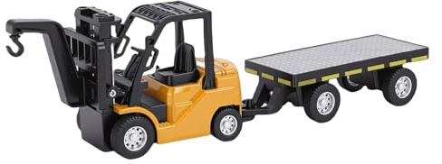 ZJchao 1 64 Mini Carrello Elevatore RC Rotazione a 360 Gradi APP Carrello Elevatore Telecomandato con Rimorchio Robusto Telaio in Lega Design Realistico per Collezionisti e (YELLOW)
