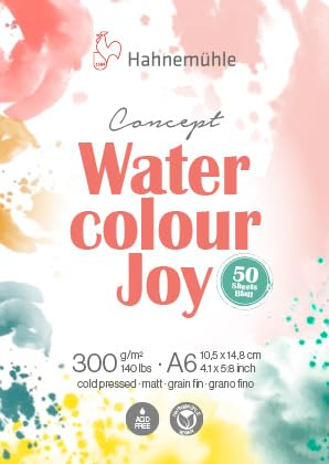 Hahnemühle Concept - Watercolour Joy, matter Aquarellblock mit 50 Blatt, 300 g/m² (DIN A6)