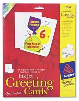 Avery 3266 Personal Creations Printable Quarter-Fold Cards, 4-1/4 x 5-1/2, 20 per Pack (15 ST)