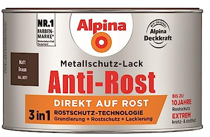 Alpina Metallschutzlack Anti-Rost Braun 300ml matt