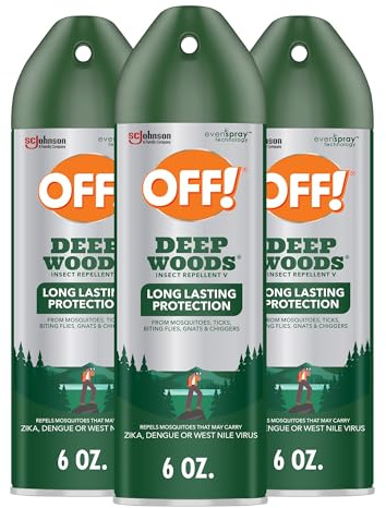 OFF! Deep Woods Insect Repellent Spray with 25 Percent DEET Provides up to 8 Hours of Mosquito Protection 6 Ounce (Pack of 3)