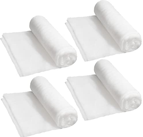 JOYIN 4 Stück Weihnachts-Schneedecken (38.1cm x300cm), 4 Stück Dicke, weiße, weiche Kunstschneedecken für Weihnachtsdekoration, Dorfdekorationen, Weihnachtsdeko unter dem Weihnachtsbaum