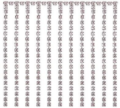 1 Yard Strass Quaste Kette Kristall Diamante Diamantbesatz Band Fransen Kette,Kristall Rhinestones Diamant Strass Borte Band, für Hochzeit Braut Halskette Kleid Applique Party ShowZubehör(90cm)