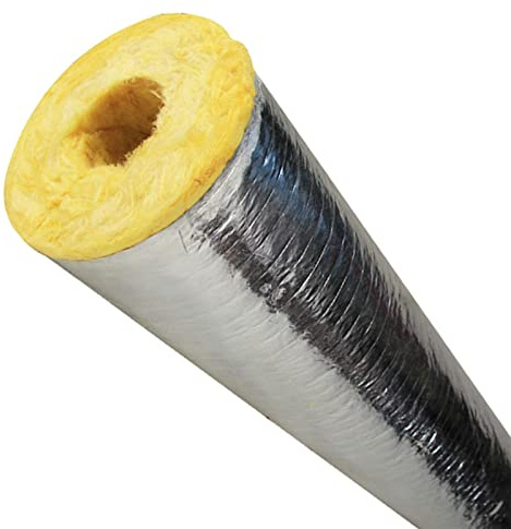 Flxsxq Insulating Tube,Foam Tube Pipe,Glass Wool Tube Rock Wool Tube Shell Steam Pipe Boiler Insulating Tube Heat Insulation Fire Protection High Temperature Resistant Aluminum Foil Tube(ID27mm)