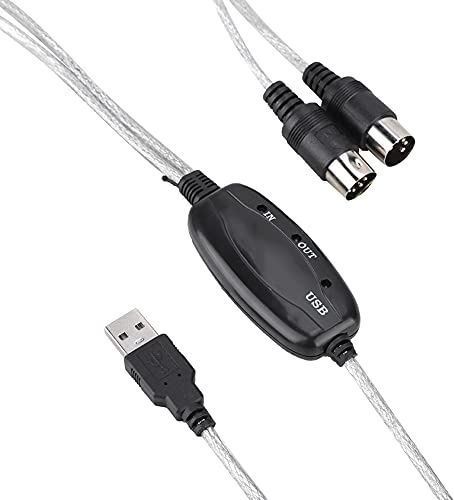 USB-MIDI-Kabelkonverter für die Bearbeitung von Keyboard-Musik, MIDI-Schnittstellen-Adapterkabel mit USB-Stromversorgung