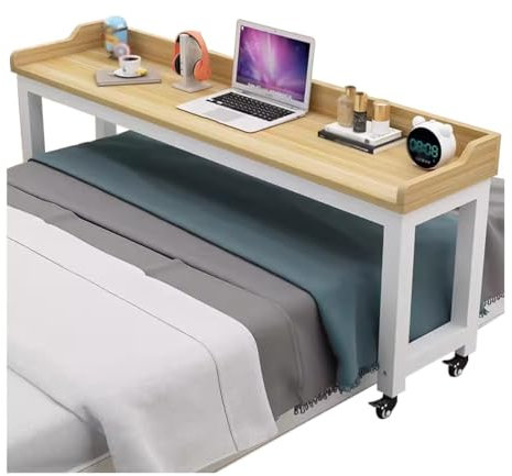 Überbetttisch Überbetttisch mit Rollen für Zuhause/Krankenhaus, mobiler Computertisch, Laptopwagen, Esstisch oder Laptop, rollender Bett-Bartisch (Size : 160x40x80cm)