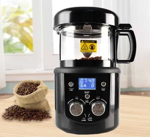 Samnuerly Coffee Bean Roaster Machine,Automatic Coffee Bean Roaster Home Use Air Coffee Roaster with Adjustable Timer Roasting Heating and Air Fan Setting,220V