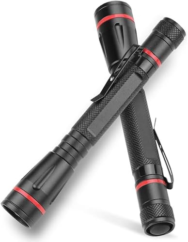 MODOAO Torche LED, mini, étanche, lampe de poche zoomable, torche compacte avec clip, camping, maison, randonnée, inspection, travail, torche d'urgence (2)