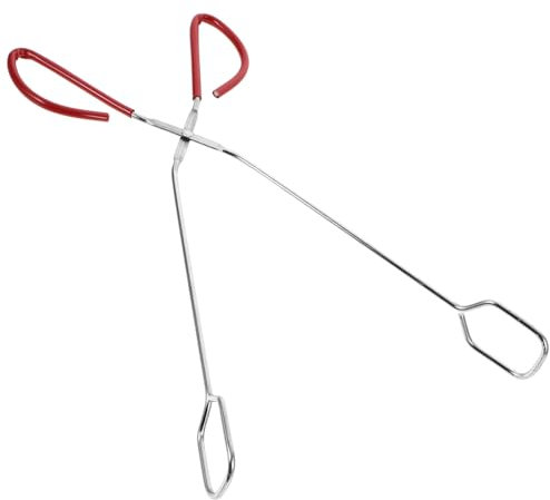 POPETPOP Extended Fire Tongs for BBQ Long Handle Tongs Stainless Steel for Barbecue Carbon Clip and Kitchen Use Random Color