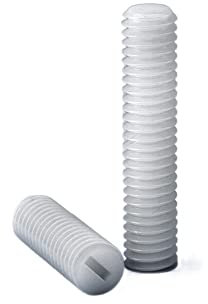 Sicherheitsschrauben，Schrauben， 2/3/5/10/20 Stück M3 M4 M5 M6 M8 M10 M12 weiß Nylon Kunststoff isoliert ohne Kopf Kopflose Schraube Schlitz Flachspitze Ende Madenschraube Stellschraube (Farbe: 10 mm,