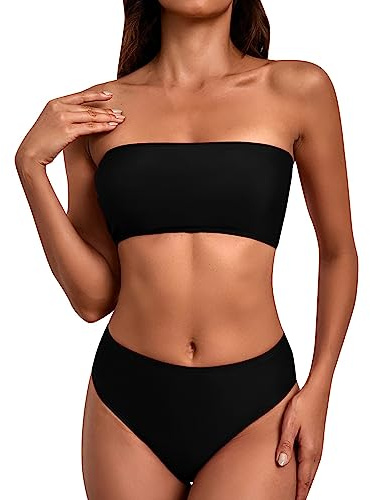 Tan Through Swimwear Women Bikini with Shorts Up Sexy Bikini Swimsuit Tan Through Bikini Bandeau Bikini Sets for Women