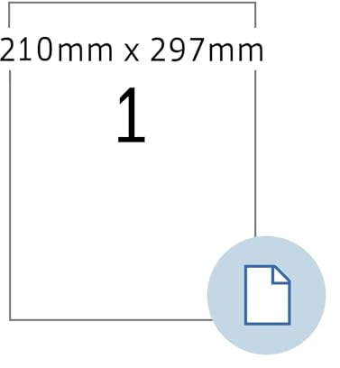 HERMA 8422 Universal Etiketten, 500 Blatt, 210 x 297 mm, 1 pro A4 Bogen, 500 Stück, selbstklebend, bedruckbar, matt, blanko Papier Klebeetiketten Aufkleber, weiß