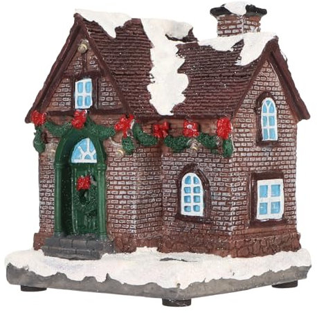 Casa del Villaggio di Natale Gli Accessori del Villaggio di Natale Presentano Decorazioni Antiche retrò Che Brillano di Ornamenti Decorati Squisiti, Decorazioni Illuminate