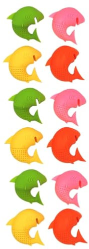 Amosfun 3pcs Shark Tea Infuser Silicone Loose Leaf Tea Strainer Food-Grade Easy Clean Shark Design Kitchenware Tool Random Color