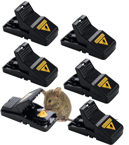 LESNIC 6 Pack Mouse Trap Recyclable, Best Mouse Traps That Work, Mice Traps Snap & Indoor Trap with Detachable Bait Cup, Effective & Safe Better Mouse Catcher, Easy to Use