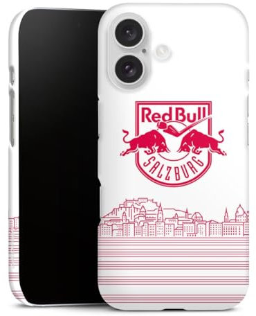 Premium Case kompatibel mit Apple iPhone 16 Smartphone Handyhülle Schutzhülle matt Eishockey Skyline EC Red Bull Salzburg