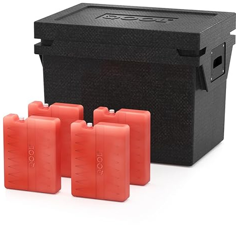 QOOL Kühlbox eco+ M | 27L | Made in Germany | schwarz | Aus recyceltem Material | Hightech Kühlbox ohne Strom | Bis zu 10 Tagen autark | kühlen oder gefrieren | 10 Jahre Garantie