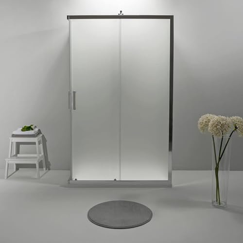 Box Doccia 3 Lati 70x120x70 cm x h190 - Cabina Doccia con Porta Scorrevole, Cristallo Temperato 6mm, Opaco e Anticalcare con Profilo in Alluminio Cromato e Chiusura Magnetica