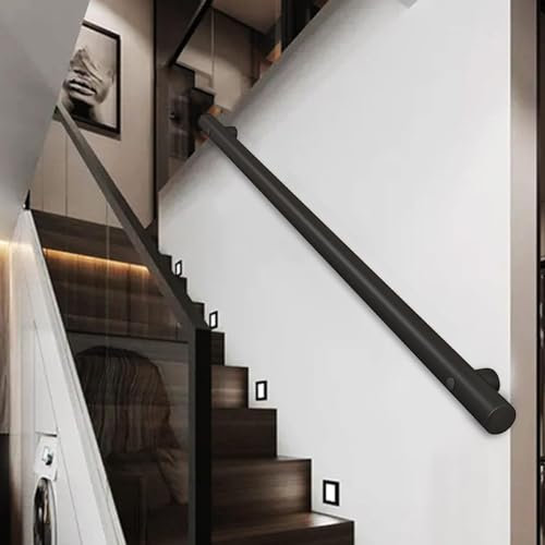 Edelstahl-Handlauf, Außen-Haltegriff, Treppe, Handlauf, Geländer, Stütz-Set, 180 cm Länge, externe Außenwand, Balustrade, Fußschiene, Stützgriff für Sicherheit und Stabilität.