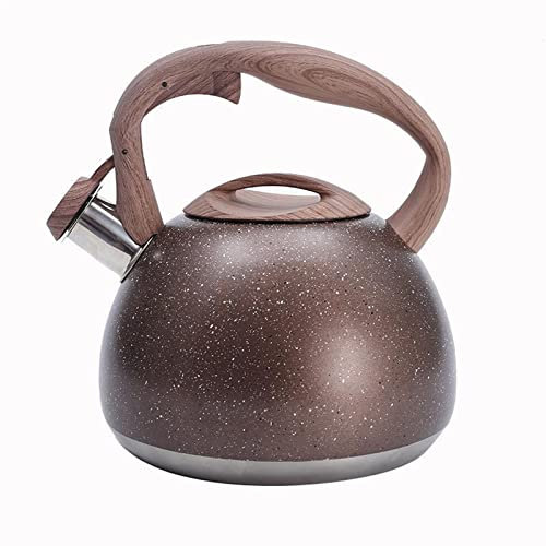HAVVMK Perkolator-Kaffeekanne, Wasserkanne, Teekanne, Herd, Kaffeezubereitung, Gaskanne, Wasserkanne, Dampfwasserbereiter, Stahltee, Edelstahl-Dampfwasserherd, Kaffeekanne (braun)