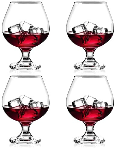 DOTUHAO Cognac Glasses, Set of 4 Brandy Snifter Glasses, 11.5 Oz Short Wine Glass, Short Stem Wine Glass Set for Bourbon, Cognac, Brandy, Short Beer Tasting Glasses Drinking Cups (4pcs)