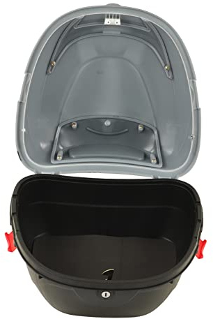 Greensen Motorradkoffer Topcase Motorrad-Heckbox für Roller Topcase Motorrad Aufbewahrungskoffer mit Leuchtend Rotem Nachtwarn-Reflexstreifen, für die Meisten Motorräder (Schwarze große