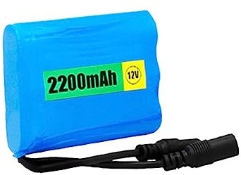 Batería de iones de litio recargable de 12 V CC y 2200 mAh, paquete de batería de litio para barra de luces LED, robótica, batería de cámara, batería de farola y varias lámparas de 12 V, batería de