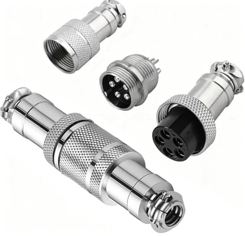 RUNCCI-YUN 2 pezzi GX12 5Pin Aviation Connettore,saldatura, 12 mm Metallo Pannello Montaggio Maschio Femmina Attracco Connettore (GX12 5Pin)