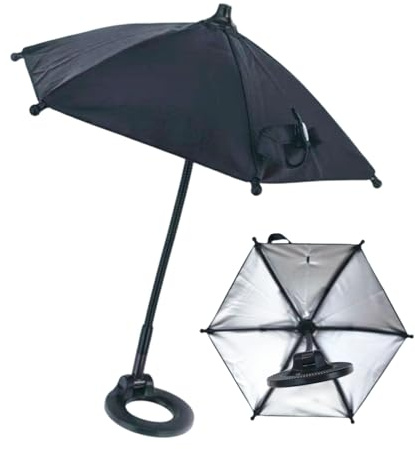 Magnetic Phone Umbrella Sun Shade, Anti-Glare UV Protection Cell Phone Parasol, Adjustable Smartphone Screen Shield for Outdoor Video Watching Photography Travel with ABS Silver Tape Construction