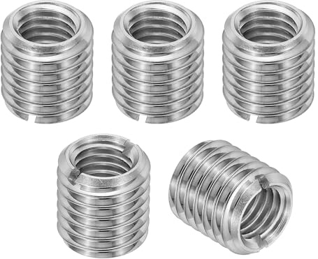 PATIKIL 316 Stainless Steel Thread Adapters Sleeve Reducing Nut, 5 Pcs M14 x 1.5 Male to M10 x 1.5 Female Repairing Insert Nut Screw Reducer Conversion Fastener 12mm